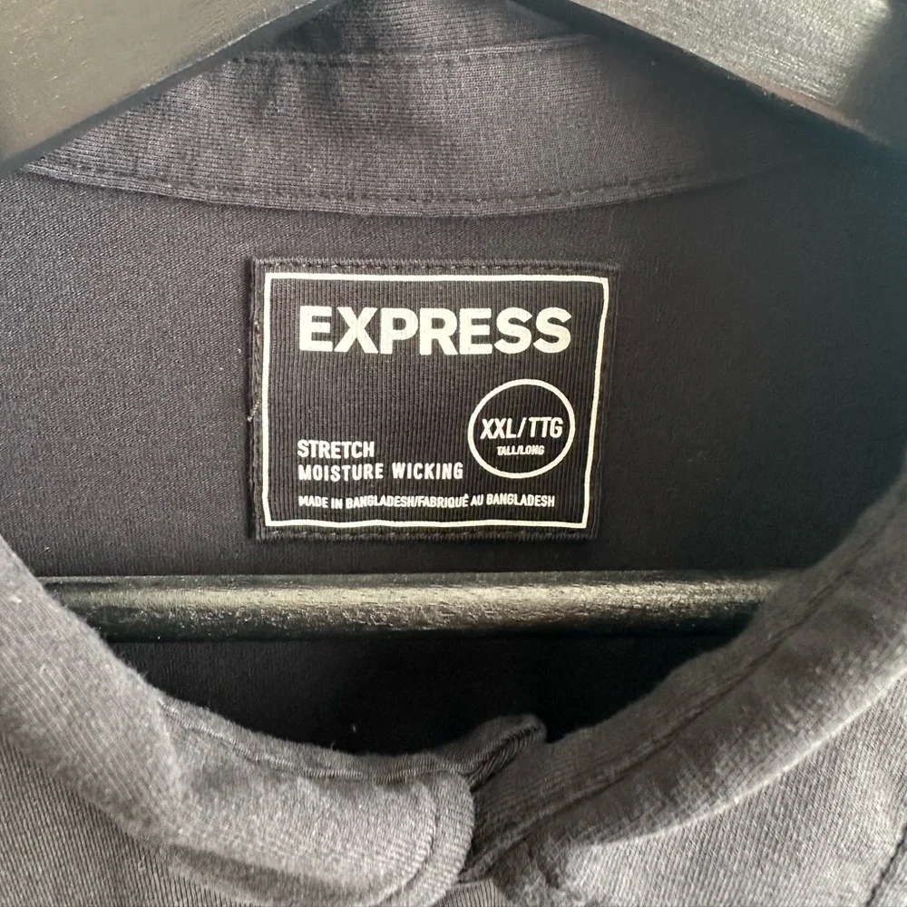 Express Black Polo Shirt Smooth Lightweight Fabric - Picture 2 of 3